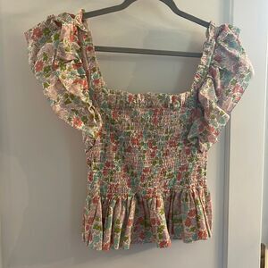 Love The Label Floral Peplum Top - SIZE M